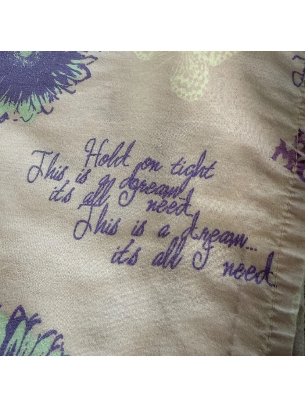 Hannah Montana Y2K Twin Sheet Set Flat Fitted Purple This is the Life Song Lyric